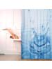 relaxdays Duschvorhang Wassertropfen in Blau - (L)180 x (B)180 cm