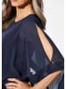 GOLDNER Kleid mit raffiniertem Chiffonüberwurf in mitternachtsblau