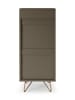 SalesFever Hochkommode mit Spiegel und Stauraum Metallbeine und MDF matt lackiert in Grau