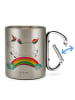 Mr. & Mrs. Panda Edelstahltasse Einhorn Regenbogen ohne Spruch in Silber