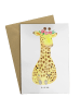 Mr. & Mrs. Panda babykarte Giraffe Blumenkranz ohne Spruch in Weiß