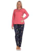 NORMANN Langarm Schlafanzug Pyjama Schmetterling Motiv - 84759 in rot