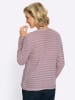Sieh an! Rundhals-Pullover in mauve-ecru-gemustert