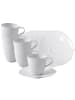Villeroy & Boch 6er Set Kaffeetassen mit Untertassen Pura 150 ml weiß in weiß