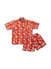 Little Green Radicals Button Through Pyjama Short Set in Red