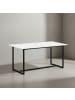 KADIMA DESIGN Esszimmertisch 120x60x76 cm Küchentisch in Marmor-Optik Modern, in Weiß