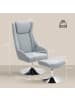 HOMCOM Relaxsessel mit Hocker in Grau 84L x 68B x 118H cm