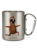 Mr. & Mrs. Panda Edelstahltasse Faultier Yoga ohne Spruch in Silber