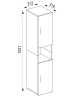 VCM  Badmöbel Badschrank Hochschrank Flandu in Weiß / Beton-Optik