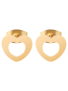 Adeliás Damen Ohrringe – Ohrstecker Herz aus Edelstahl in gold