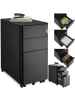 tectake Aktenrollschrank Parvus 30 x 50 x 59,5 cm, schwarz