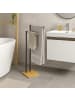 relaxdays Handtuchhalter in Schwarz/ Natur – (B)38,5 x (H)80,5 x (T)19,5 cm