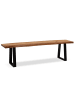 FineBuy Sitzbänk in Braun / Akazie / 120x40x46