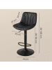 VASAGLE 2er-Set: Barhocker Tyra in Schwarz - (B)43 x (H)(88-108) x (T)46.5 cm