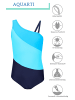 Aquarti Mädchen Badeanzug mit Spaghettiträgern in türkis/blau