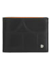 DuDu Up! Geldbörse RFID Schutz Leder 11 cm in black-orange