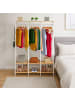 relaxdays Garderobe in Weiß/ Natur - (B)141 x (H)180 x (T)40 cm