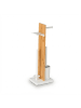 relaxdays WC Garnitur in Weiß/ Natur - (B)27 x (H)68 x (T)18 cm