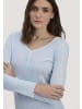 Hessnatur Pointelle Henley Schlafshirt in nordisch blau