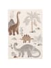 Pergamon Kinderteppich Softstar Kids Dinowelt in grau