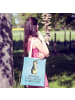 Mr. & Mrs. Panda Tote Bag Pinguin Blumen mit Spruch in Eisblau