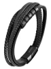 Adeliás Unisex Armband – Lederarmband aus Leder 23 cm in schwarz