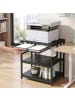 relaxdays Druckertisch in Schwarz - (B)60 x (H)70 x (T)50 cm