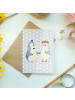 Mr. & Mrs. Panda babykarte Pinguin Heirat ohne Spruch in Grau Pastell