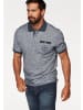 Man's World Poloshirt in blau-meliert