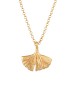 Elli Halskette 925 Sterling Silber Ginkgo in Gold