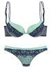 Mel Rose Set: Push-up-BH in grün-marine