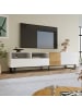 ABRIHOME TV-Schrank in Weiß 180x50x38 cm mit Holzoptik und minimalistischem Design