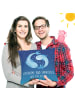 Mr. & Mrs. Panda 40x40 Kissen Sternzeichen Fische mit Spruch in Sternenhimmel Blau