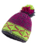 GUGGEN MOUNTAIN Mütze mit Bommel und leichtem Fleecefutter Fuchsia