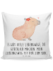 Mr. & Mrs. Panda Kissen Capybara Blume mit Spruch in Weiß