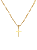 KUZZOI Halskette 925 Sterling Silber Kreuz in Gold