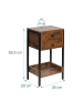 relaxdays Beistelltisch "2 Schubladen" in Braun/ Schwarz - (B)38 x (H)69,5 x (T)28 cm
