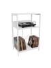 relaxdays Plattenspieler Tisch in Weiß - (B)40 x (H)65 x (T)30 cm