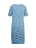 GOLDNER Kurzgröße:  Baumwoll-Druckkleid in weiß / regattablau