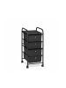 relaxdays Badrollwagen "4 Schubladen" in Schwarz - (B)33 x (H)74 x (T)39 cm
