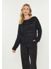 Usha Women Sweater in black multicolor