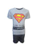 Superman Schlafanzug kurz Superman in Grau-Schwarz