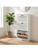 Home Nature Wohnkonzept Schuhschrank mit 3 Klappen in Weiß 108.7x53.6x24 cm