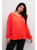 KAFFE curve Langarm-Bluse KCami in Fiery Red