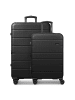 Saxoline Miami 4-Rollen Kofferset S+L mit Dehnfalte black