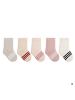 MUNADUNA 5er Set Kinder Socken – Rosa mit Drei Streifen