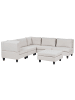 Beliani 6-tlg Modulsofa UNSTAD in Beige/Schwarz rechtsseitig