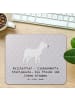 Mr. & Mrs. Panda Mouse Pad Bullterrier Kraftpaket mit Spruch in Grau Pastell