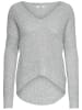 JACQUELINE de YONG Strickpullover Strick Knitted Sweater Pulli lang in Grau