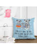 Mr. & Mrs. Panda Kissen 40x40 Koala Familie mit Spruch in Blau Pastell